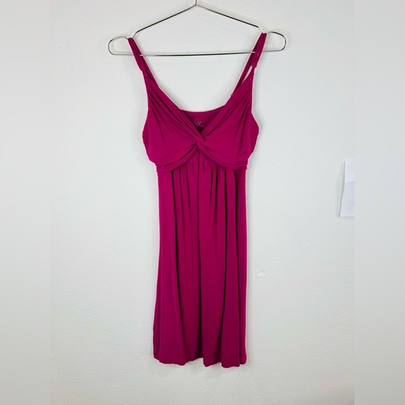 Edge Clothing Pink Sleeveless Mini Dress Twist Front Medium Stretchy & Stylish - Picture 3 of 9